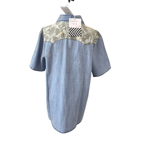 NWT Sandrine Rose X FREE PEOPLE Women's Western Denim Button Down Shirt Size M - Picture 4 of 6